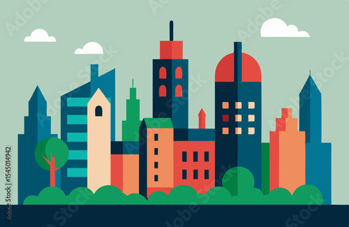 city skyline vector