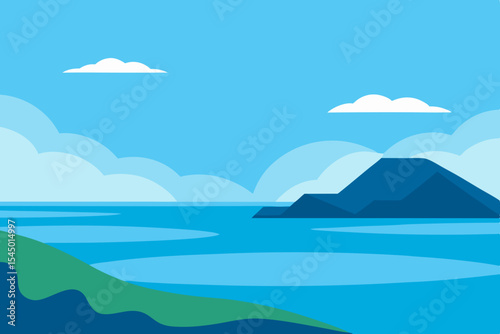 vector illustration of a tropical island