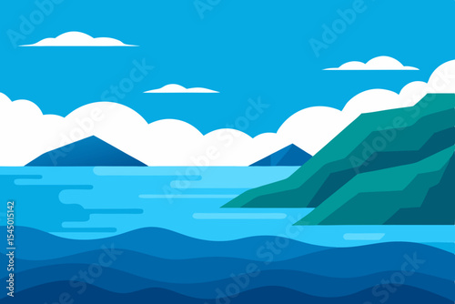 vector illustration of a tropical island