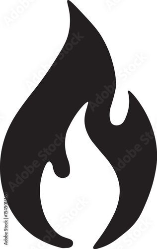 Vector Fire Flame Icon for Heat, Energy, and Safety Symbols