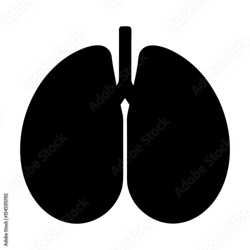 A simple representation of the human lungs in black and white