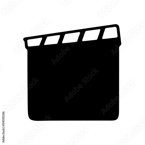 Single black and white illustration of a clapper board for film making