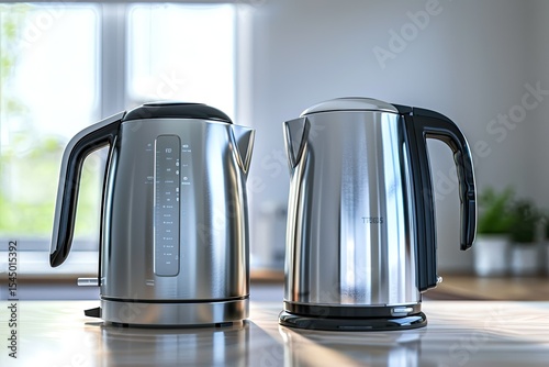 Electric kettle before and after cleaning  Washing kitchen appliances for hygiene
