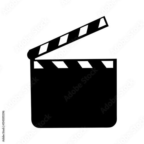 Black and White Clapperboard Illustration for Filmmaking and Movie Production Purposes