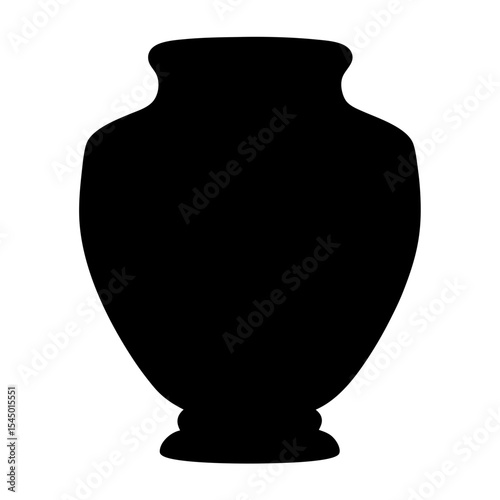 Elegant black silhouette of a classic urn vase or vessel shape