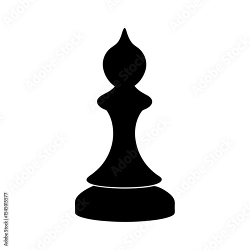 A Simple Black Silhouette of a Chess Bishop on a White Background