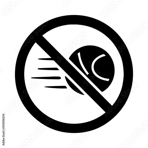 No playing kicking ball icon with transparent background symbolizing prohibition of ball games and safety rules
