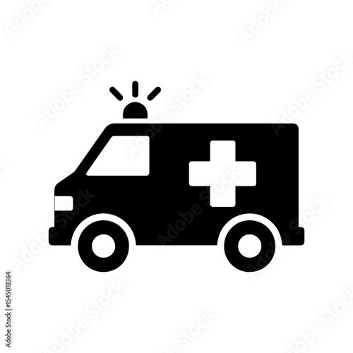 Ambulance icon with transparent background symbolizing emergency medical services and urgent healthcare
