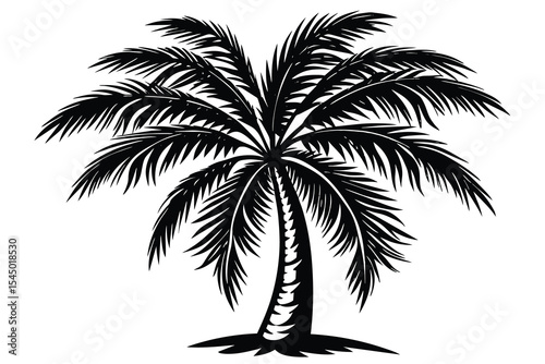 Majestic Palm Tree Illustration Tropical Paradise Design Element