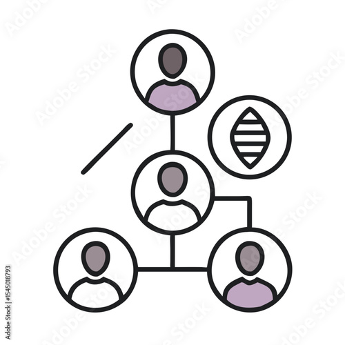 Illustration of a family tree showing different generations and relationships
