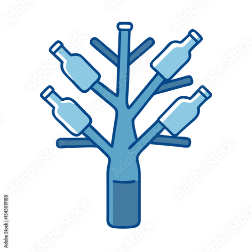 Bottle Drying Rack: A close-up shot of a tree-shaped drying rack holding several bottles, the structure and functionality of this kitchen essential.