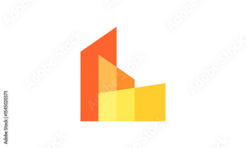 Geometric Real Estate Logo Design – Bold and Modern Property Symbol Built from Angular Lines for Architecture, Housing, and Realty Services