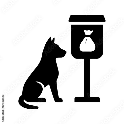 Bag dog waste litter icon with transparent background symbolizing pet waste disposal and environmental cleanliness

