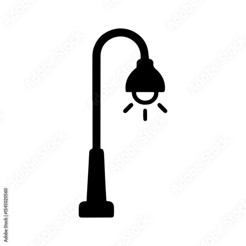 Streetlight icon with transparent background symbolizing outdoor urban lighting and nighttime visibility
