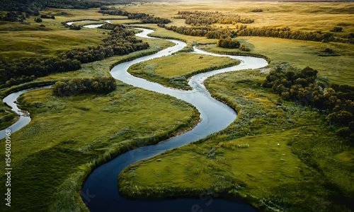 Wallpaper Mural Meandering river winding through landscape Torontodigital.ca