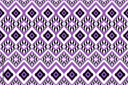 Abstract geometric design of ethnic, western fashion for Pakistani, Indian, Arab rugs, fabric, clothing, rugs, vector illustration, embroidery style, seamless, and wallpaper.