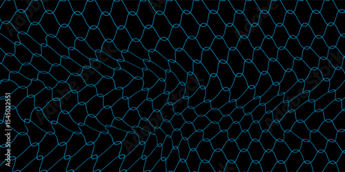 Soccer ball hitting the net, vector banner for football design. Vector template.