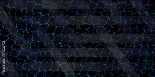 Soccer ball hitting the net, vector banner for football design. Vector template.