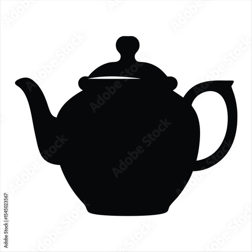 Elegant silhouette of a classic teapot with a round shape design