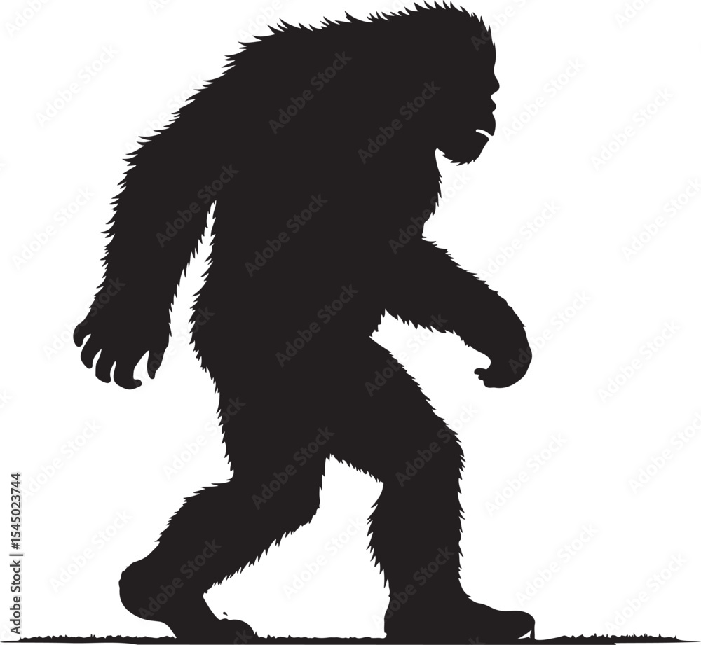 Fototapeta premium Bigfoot Wilderness Silhouette VECTOR