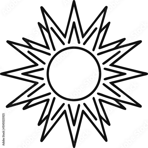 Sunburst Element outline icon on transparent background