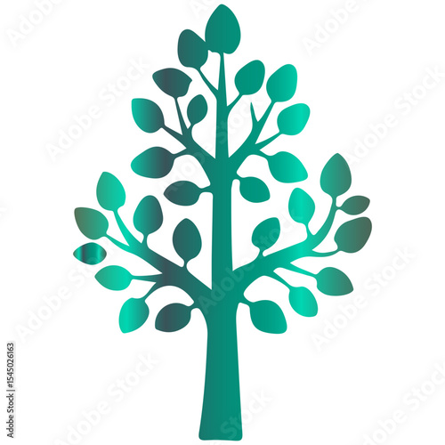 A scalable vector graphic design of a tree for botanical and environmental art projects