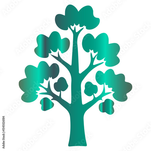 The elegant fusion of botanical art and graphic design in a single tree vector