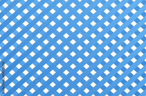 Gradient blue stripes intersecting in a diagonal square, weave background.