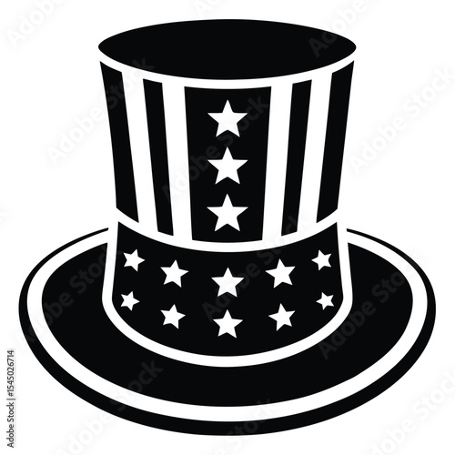 Patriotic uncle sam top hat icon illustration