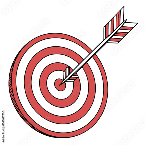 Target arrow success icon on white background