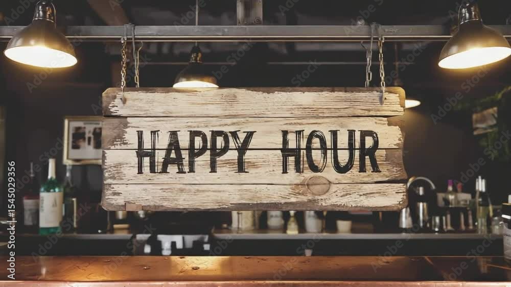 Happy hour sign.