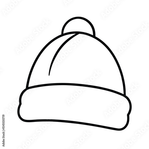 wool beanie hat simple outline art