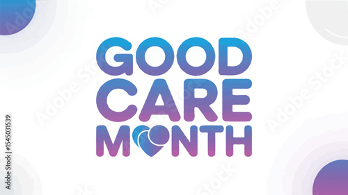 good care month logo with a heart and blue and pink colors
