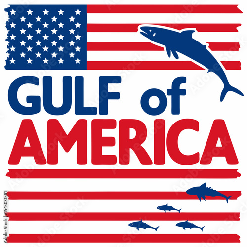 Gulf of America Fishing USA Flag Graphic