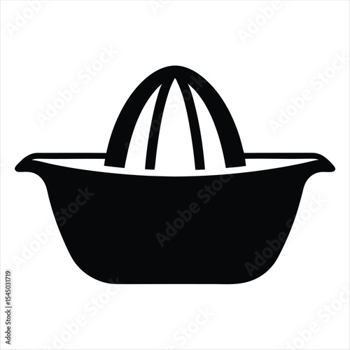 Simple and Bold Black and White Citrus Juicer Silhouette Illustration