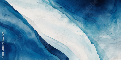 Top and aerial view of wave ocean sea background. Blue and white wavy sea water background
