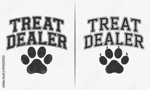 Funny Dog Treat Dealer Design with Paw Prints: Perfect for Dog Lovers and Pet Owners