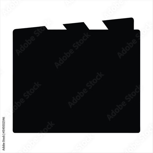 Simple black file folder icon for organizing documents and digital files