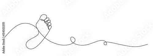 Continuous one line art drawing of bare foot in simple style and outline vector art illustration  Barefoot drawn in one continuous line. Female footprint in a simple linear style. Foot massage