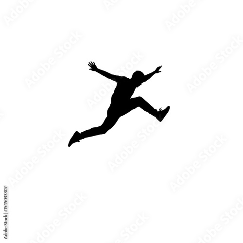 Parkour athlete silhouette sports themes urban athlete jumping motion parkour extreme