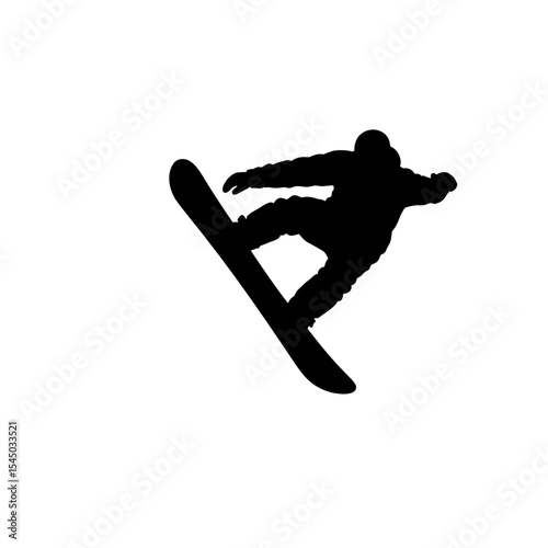 Snowboarder silhouette sports themes winter sports athlete mid-air jumping snowboarding extreme winter
