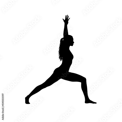 Yoga practitioner silhouette themes wellness figure warrior pose stretching position yoga mindfulness