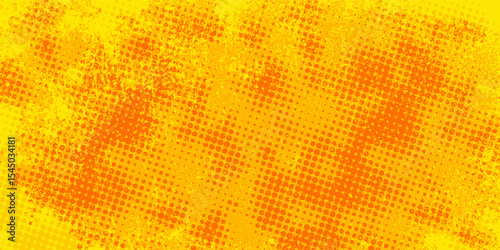 Dots halftone yellow color pattern gradient grunge texture background. Dots pop art comics sport style vector illustration