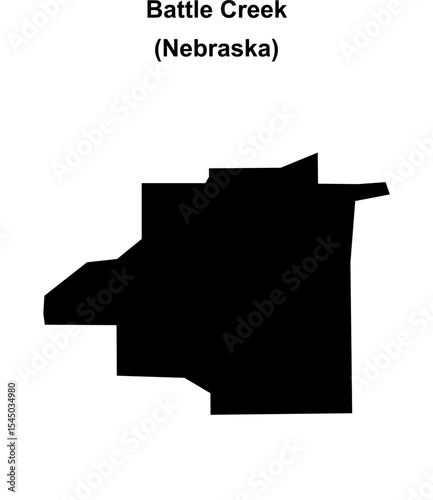 Battle Creek (Nebraska) blank outline map