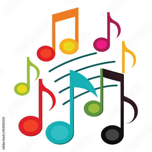 music notes on white background