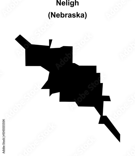 Neligh (Nebraska) blank outline map