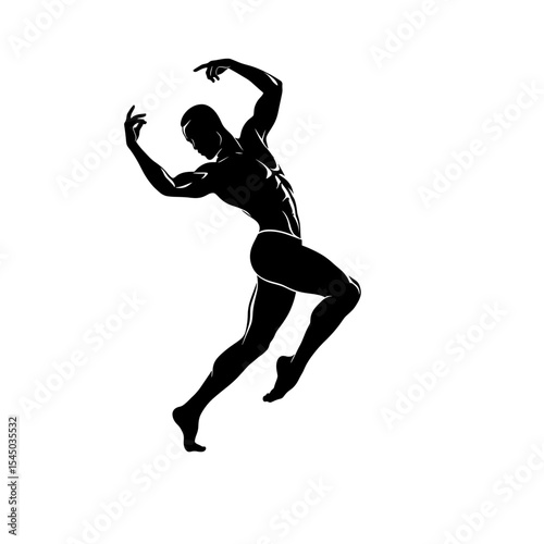 Jazz dancer silhouette dance themes artistic performer expressive pose dancing jazz contemporary