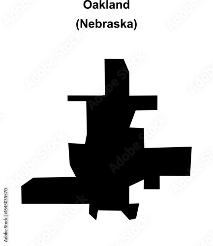 Oakland (Nebraska) blank outline map