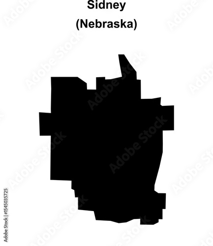 Sidney (Nebraska) blank outline map