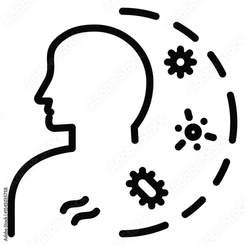 Pathological Disease Icon Line Vector Illustration